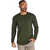 BYLT Men's Drop-Cut Long Sleeve – Plain Crewneck Shirt for Men – Soft Polyester, Cotton, Spandex Blend – Wrinkle Resistant