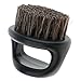 MonkeyJack Salon Barber Wood Bristles Hair Beard Cleansing Grooming Brush Men's Mustache Shaping Comb - Black