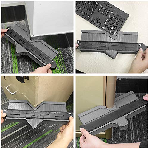 VSTM Contour Gauge Duplicator with Lock, 10 Inch Plastic Profile Copy Gauge Measure Ruler Contour Shape Duplicator for Precise Measurement Tiling Laminate Wood Marking Tool