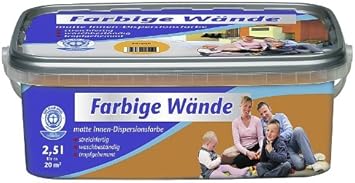 Farbige Wände Innenwandfarbe Aprikose, 2,5 Liter: Amazon.de: Baumarkt