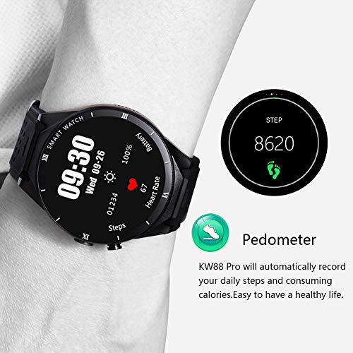 KW88 PRO Bluetooth Watch, 1G+16GB 2MP Camera 3G Smartwatch Quad