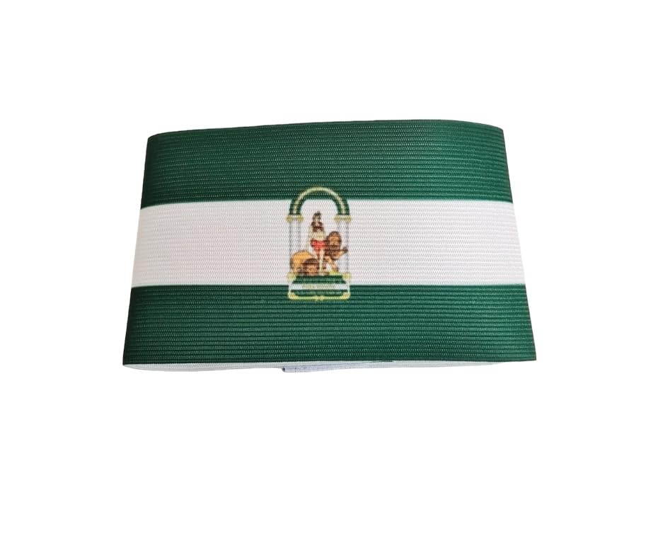 Pandiui23 Football Captain Andalusian Flag Armbands, Football Captain Armbands, Adjustable Elastic Football Captain Armbands (1, Andalusia, 8x30cm)