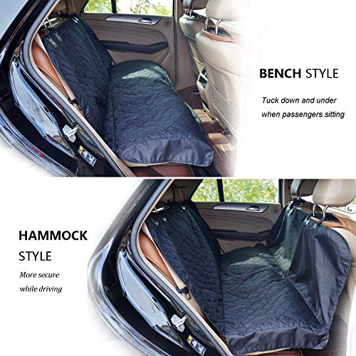 NHILES Dog Bench Seat Cover, Trunks SUV Cars, Washable Waterproof Scratchproof Durable Vehicle Protection with Side Flaps, Pad with Anchors, Universal Fit