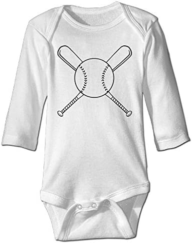 Itongquy Baseball And Bat Fashion Newborn Baby Suit Climb(Long Sleeve) 6 M White