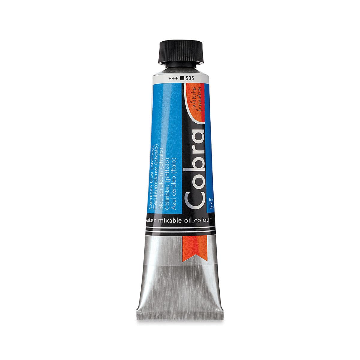 Cobra Artist Water-Mixable Oil Colour Tube 40 ml - Cerulean Blue Phthalo 535 - High Pigmentation - Solvent-Free