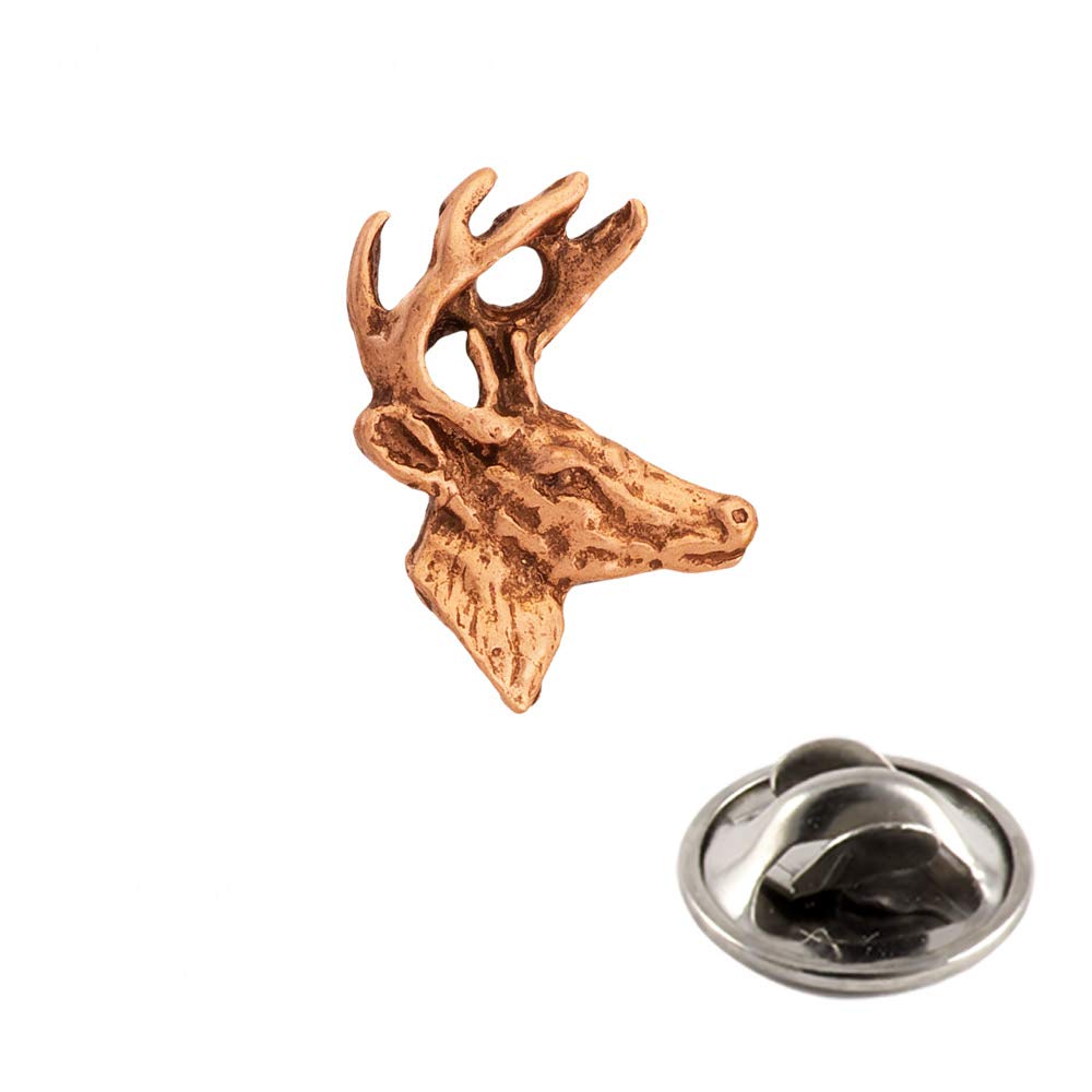 M008MP Jewelry Brooch Whitetail Deer Head Pewter Mini Lapel Pin