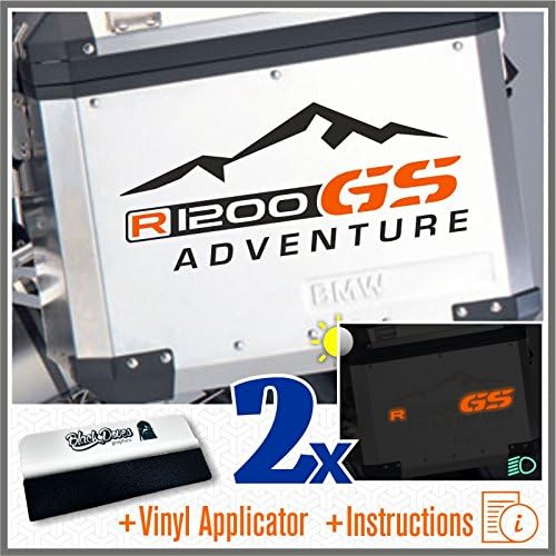 2pcs R1200GS BMW Motorrad R1200 ADVENTURE ADESIVI R 1200 GS for Touratech GIVI Trekker Outback Panniers (Black/Orange)
