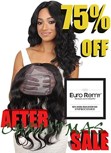 EURO REMY ERECS3006BW-S-N12 Brazilian Virgin 100% Unprocessed Human Hair Extensions 360 Lace Frontal Closure w/Cap Bodywave 12 inches Natural