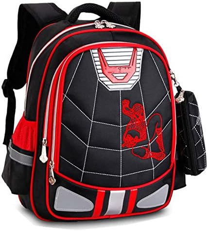 3D Waterproof Child Book Bag Spiderman Boys Backpack School Bag With Pencil Case Set For Kids Children Elementary Primary School Book Bags,OneColor-42 * 32 * 18CM