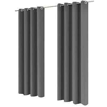 Gräfenstayn® Verdunklungsgardine Midnight Blickdicht mit Ösen 140x245cm - viele Farben - Blackout-Vorhang bis zu 100% lichtun