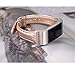 bayite Bands Compatible with Fitbit Charge 2, Slim Genuine Leather Band Replacement Accessories Strap Charge2 Women Men, Rose Gold Small