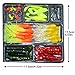 bouti1583 Fishing Lures Bait Tackle Set 10Pcs Small Jig Head with 35Pcs Soft Lure Baits