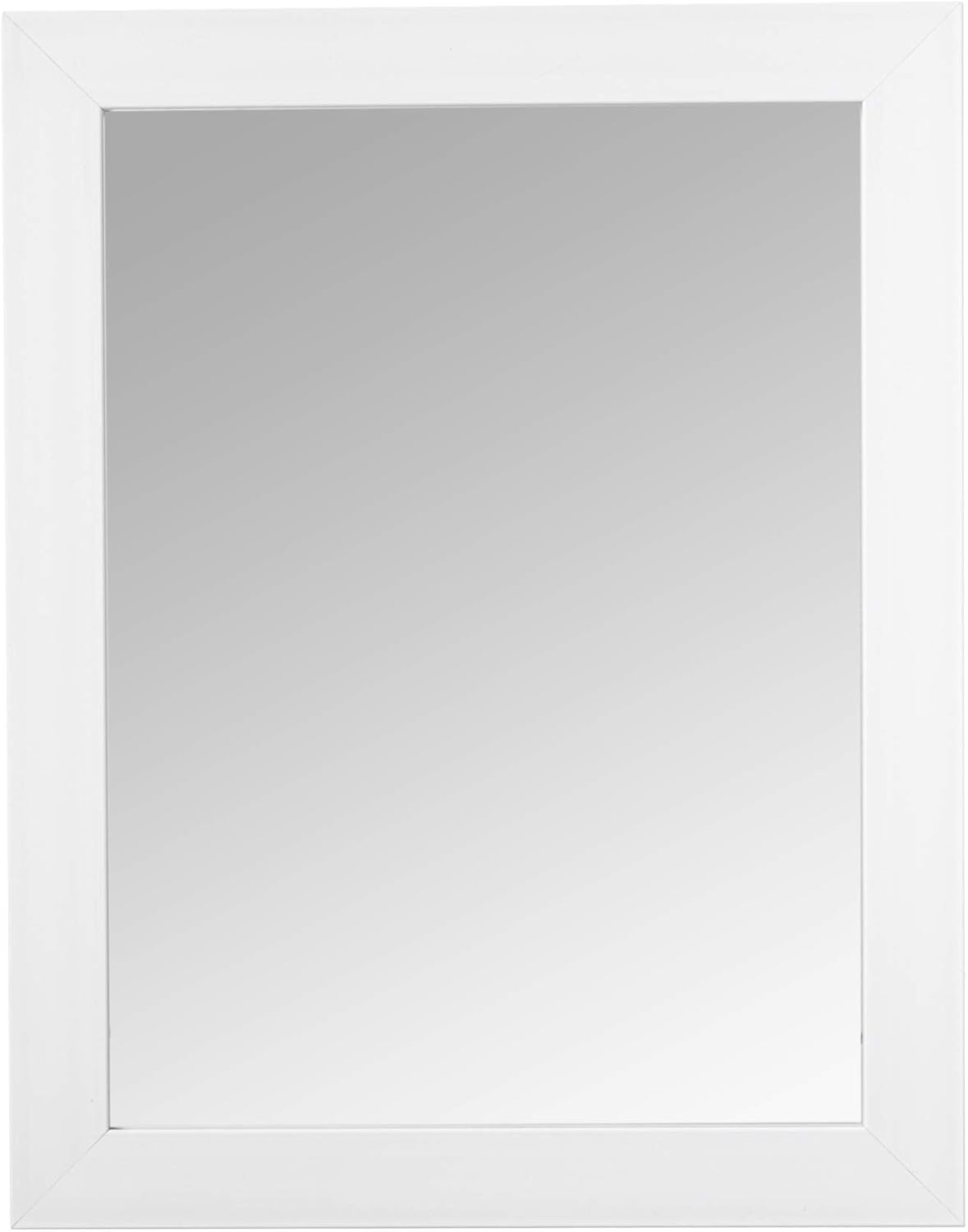 Home Basics Contemporary Rectangle Wall Mirror, Hangs Vertical Or Horizontal, (White): Kitchen & Dining