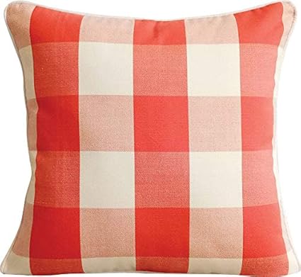 Amazon Com The Homecentric Coral And Ivory White Large Gingham