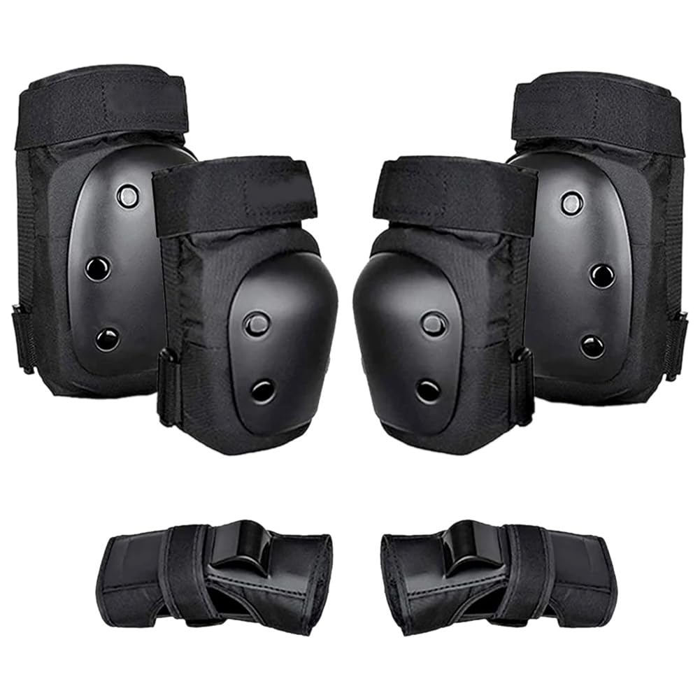 Giilayky 6Pcs Adult/Youth Knee Pads Elbow Pads Wrist Guards Protective Gear Set for Multi Sports Skateboarding Skating Cycling M