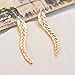 Leaf Studs Ear Crawler Earrings Cuffs Climber Ear Wrap Pin Cute Women Vine Pierced Charms Hoops Jewelry Rose Gold