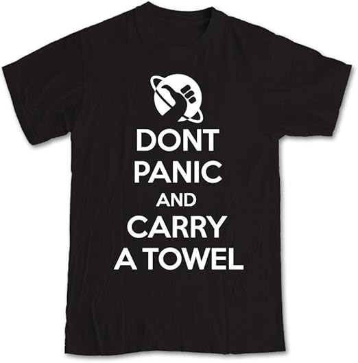 'Dont Panic ' Hitchhiker's Guide Geek TShirt Amazon.co.uk Clothing