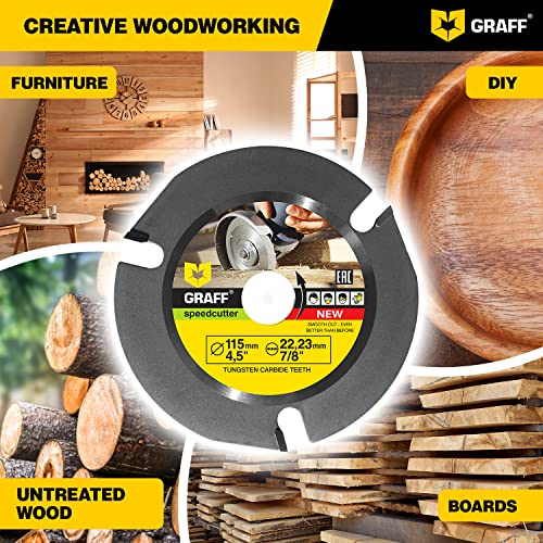 GRAFF SPEEDCUTTER 4 ½ Wood Carving Disc for Angle Grinder Circular