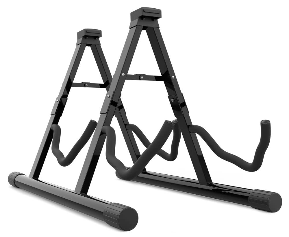 Audibax SGL-042 - Guitar Stand - Floor Stand for 2 Guitars - Compatible with Acoustic, Electric and Bass Guitars - Robust and Stable Structure - Folding Accessory