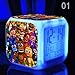 (FREE USB Cable and Button Batteries) Five Nights at FREDDY's Cartoon Games Freddy's Bear Action Figure 7 Colors Change Digital Alarm LED Clock Cartoon Night Colorful Toys for Kids (Style 1)