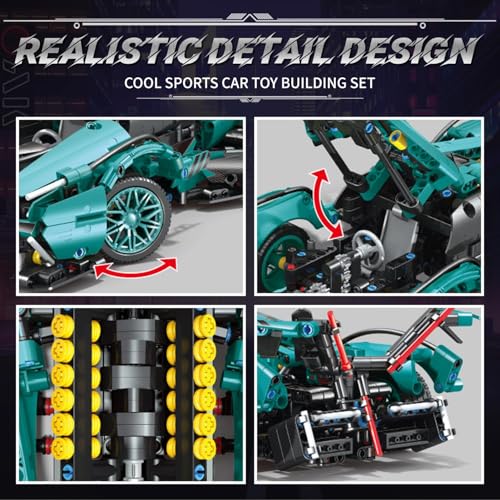 Uniiking® Technic Cars Building Blocks Sets - 1:14 Race Car Model Building Set, Adult Speed Champion Cars Set to Build, Stem Super Car Kits for Adults(1200 Pieces)