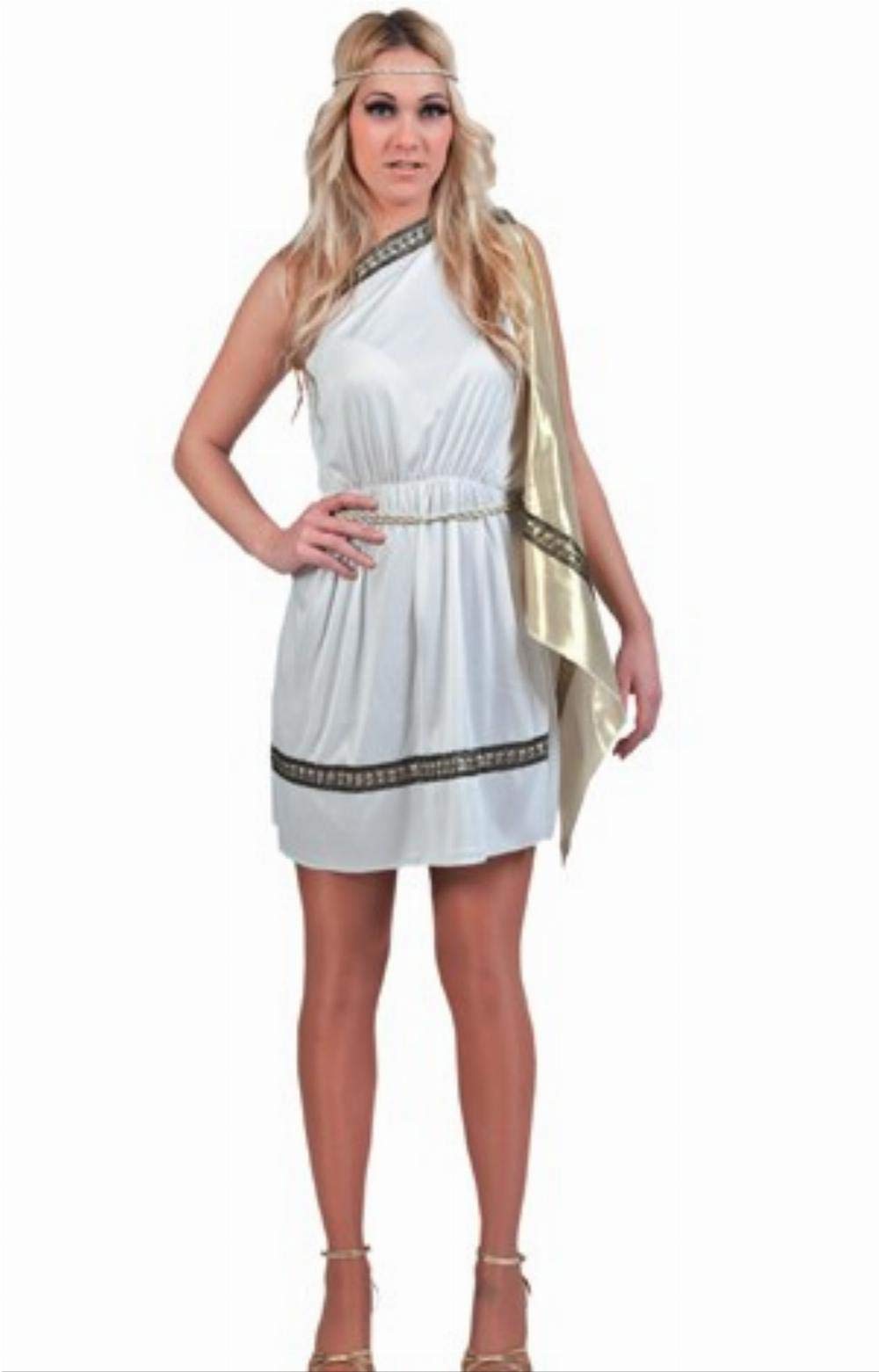 Fyasa White Roman Lady Fancy Dress Costume For 12 Years Above