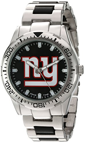 Game Time Men's 'Heavy Hitter'  Metal and Alloy Quartz Analog  Watch, Color:Silver-Toned (Model: NFL-HH-NYG)