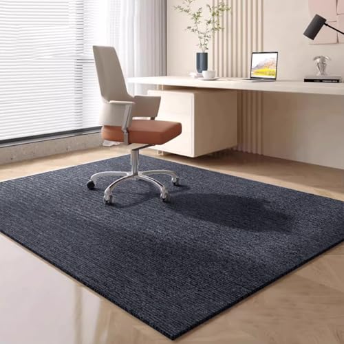 AYO ゲーミングチェアマット ダークグレー 140×90cm 厚さ4 mm チェアマット カーペットタイプ 滑り止め加工 床傷防止マットパッド フローリングマット セルフ粘着 騒音対策 床暖房対応
