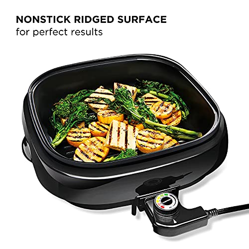 Chefman Electric Grill And Skillet Ridged Surface, Braise, Steam, Sauté