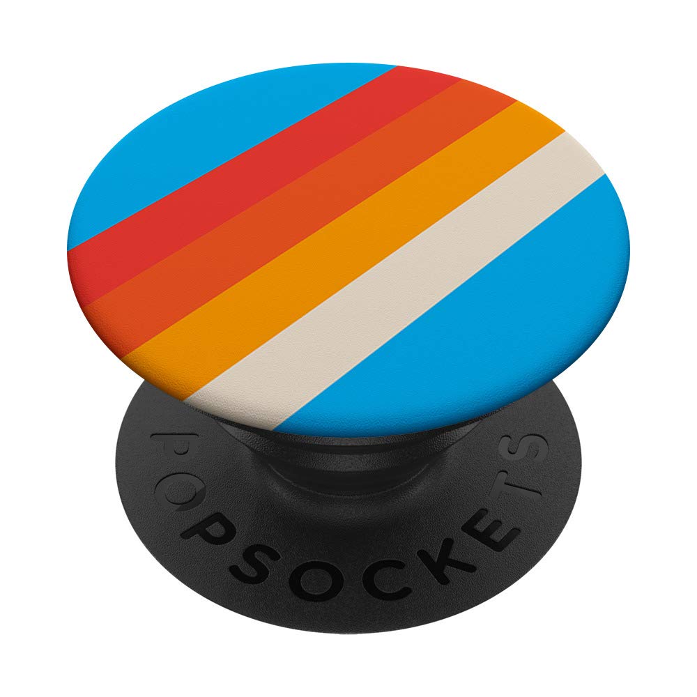 Colorful Vintage Vibes 70s Style Retro Stripes Design PopSockets PopGrip: Swappable Grip for Phones & Tablets