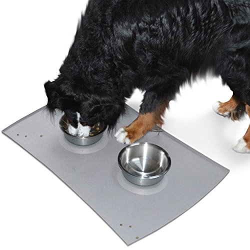 PetFusion XLARGE Waterproof Dog Food Mat (34x23"). FDA Grade Silicone
