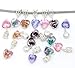 Housweety 20PC Mixed Glass Heart Dangle Beads Fit Charm Bracelets