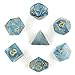 Polyhedral 7-Die Dice Set Blue Jade DND Dice for Dungeons and Dragons DND RPG MTG Table Games Dice