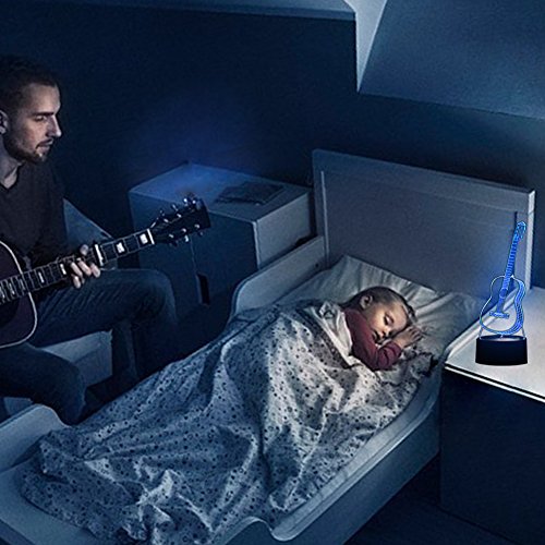 image for YiaMia Guitar 3d Optical Illusion Night Light Music Decorations Lamp R