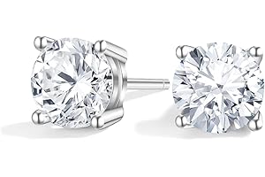 Anbamahong Moissanite Earrings Lab Created Diamond 925 Sterling Silver Stud for Men Women Jewelry Gifts