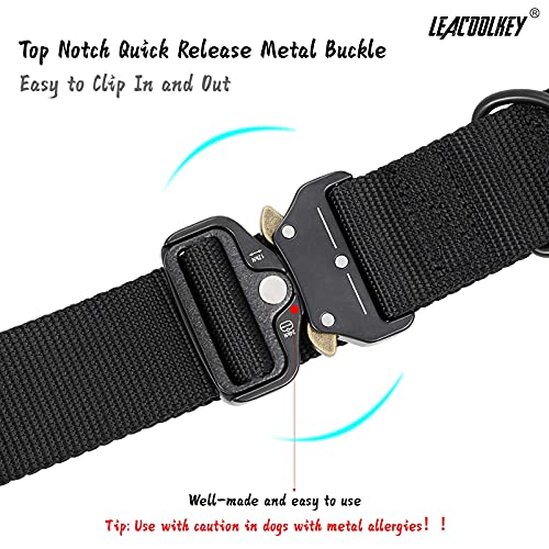 Adjustable Dog Collar with Safety Quick Release Buckle, Breathable Pet Collar for Medium Large Dogs, 100% 1000D Nylon Webbing, 4 Colors, 3 Sizes, 1.5” Wide
