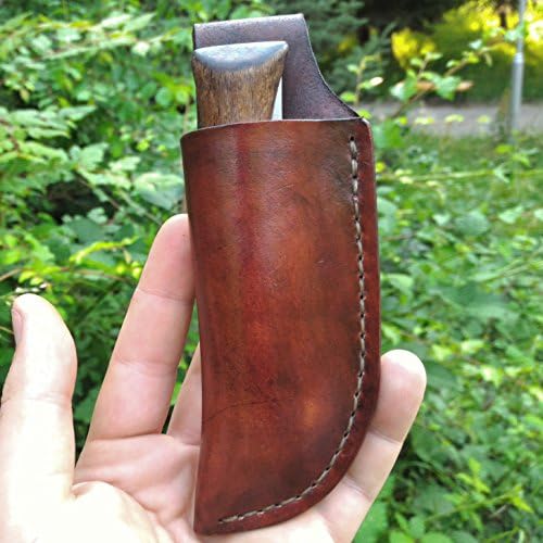Leather Sheath with belt loop made to fit Opinel knife, folding knife pouch, pocket knife leather case, custom leather sheath, Traditional pocket knife edc