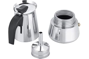 Luqeeg Espresso Maker Stainless Steel Coffee Pot Moka Pot for Home Office Easy & Durable Material, 200ml (200ml)