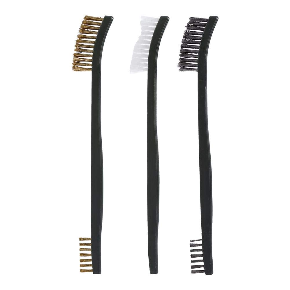 Gun Brush Tools, 3 Double End Wire Brush Set Kit Durable Cleaning Tools
