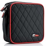 CCidea 40 Capacity CD/DVD Case Holder Portable Disc Wallet Storage Binder Nylon Exquisite Cd Bag (Black)