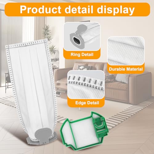 15 Vacuum Cleaner Bags for Vorwerk VK7 FP7 and 3 Hepa Filters, VK7 Kobold Bag for Microfibre Bags, VK7 Filter Bags Accessories, Kobold Bags VK7 Cordless