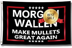 ENMOON HOKIDO Morgan Flag Wallen Make Mullets Great Again Flag Banner Blcak (3x5ft,Heavy Duty, Durable 150D Polyester) Brass Grommets Banner For Room College Dorm Bedroom Wall Tapestry Decor Man Cave