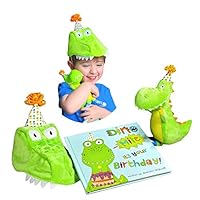 Tickle & Main - Dinosaur Birthday Gift for Boys - Includes Book, Dinosaur Plush Toy, and Keepsake Party Hat for Boys Age 1 2 3 4 5 Years Old - Dino-Mite It