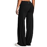 Aoxjox Women's Workout Athlenza Fold Over Waist Straight Leg Bottoms Lumastretch™ Gym Yoga Pants 31"/33"/35"