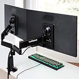 ECHOGEAR Premium Dual Monitor Stand - Adjust Your Monitors to The Perfect Spot with Dynamic Gas Spring Arms - Wobble & Droop-Free Desk Clamp Design Works with 2 Vertical Or Horizontal Monitors