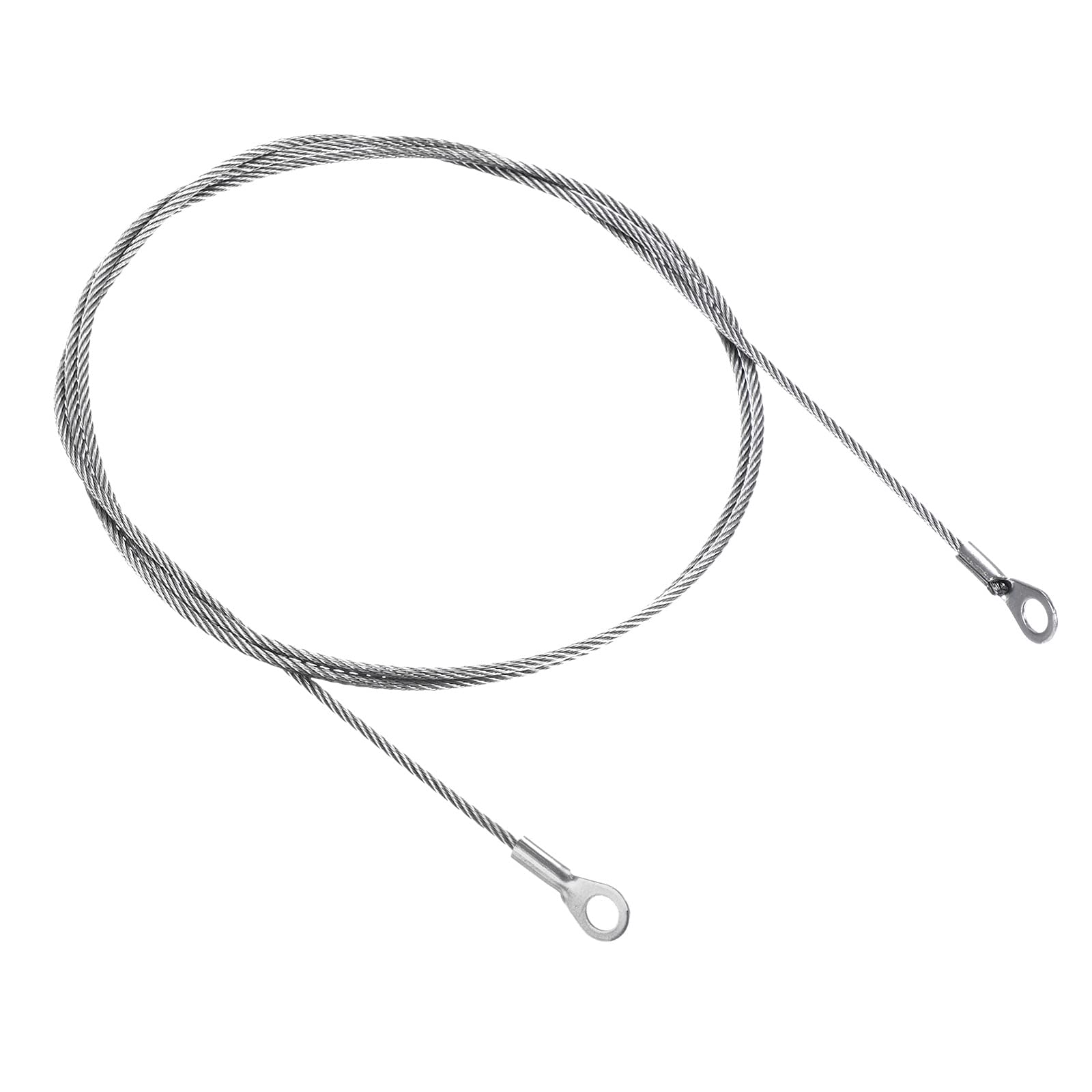 PATIKIL Stainless Steel Lanyard Cable 2mmx100cm, 4 Pack Eyelets Ended Security Wire Rope