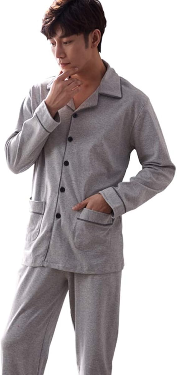 Amazon 寝巻き メンズ 長袖 夏 オシャレ 部屋着 コットン 便利服 気持ち良い 爽やか 薄手 柔らかく軽い薄手 吸湿性 通気性 ショート パンツ 上下 セット 前ボタン 敏感肌 色褪せない 2xl カジュアル 長ズボン 灰色 ルームウエア パジャマ 通販