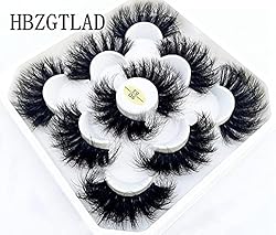 HBZGTLAD new 5 Pairs 25 mm 3d Mink Lashes Bulk Faux