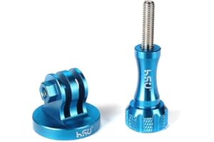 HSU Aluminum Alloy Metal GoPro Tripod/Monopod Mount with Aluminum Thumbscrew for GoPro Hero 12, 11, 10, 9, 8, 7, 6, 5, 4, 3+, 3, 2, 1 HD, AKASO Campark and Other Action Cameras (Blue)