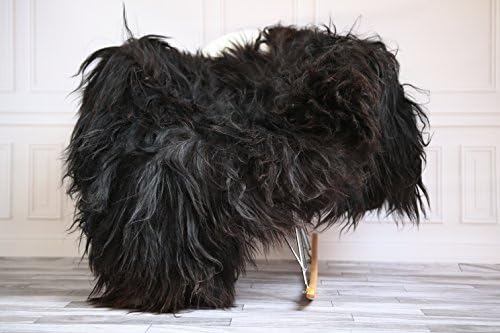 Icelandic Sheepskin Rug | Real Sheepskin Rug | Icelandic Sheepskin | Black Brown Sheepskin | Shaggy Rug | Black Brown Sheepskin Throw | Super Giant Sheepskin Rug | #AISL12